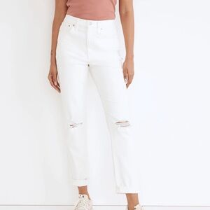 Madewell The High-Rise Slim Boyjean in Tile White Size 28